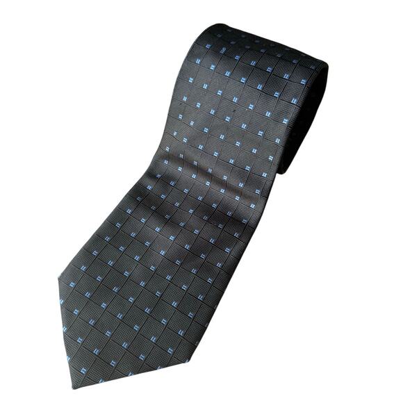 Collections by TANGO All Silk Hand Made Black/Blue Men's Neck Tie - Picture 1 of 3